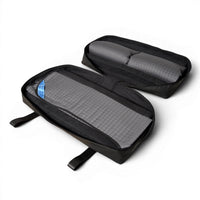 reamCase Memory open travel case showing internal storage and bedding for Tesla Model Y