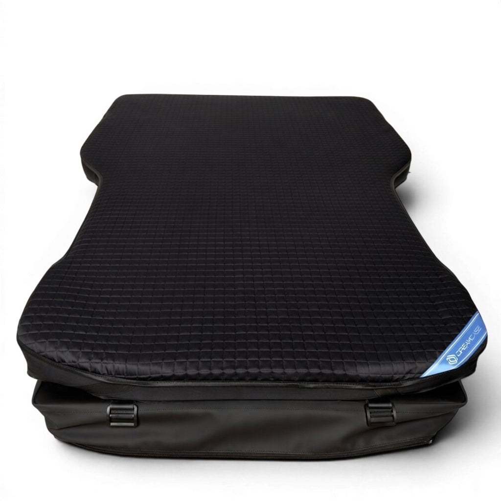 Unfolded Dreamcase Memory car bed mattress set in black